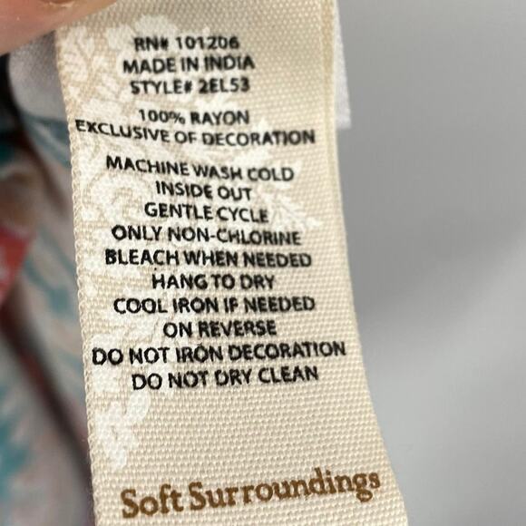 Soft Surroundings Ipanema Maxi Dress Embroidered Cover Up Colorful NEW Womens XS - Picture 7 of 10